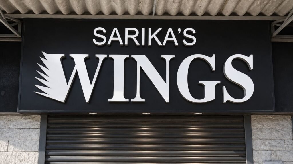 Illuminated LED sign board installed on shop front in Mumbai